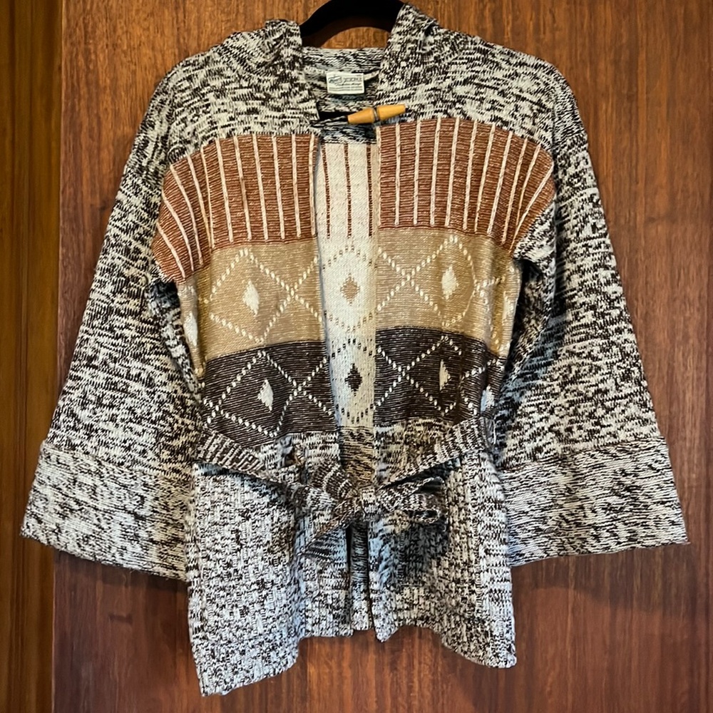 Groovy EUC Vintage 70s cardigan tie sweater bell sleeves